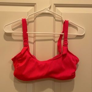 super cute pink ribbed swimsuit top from target!